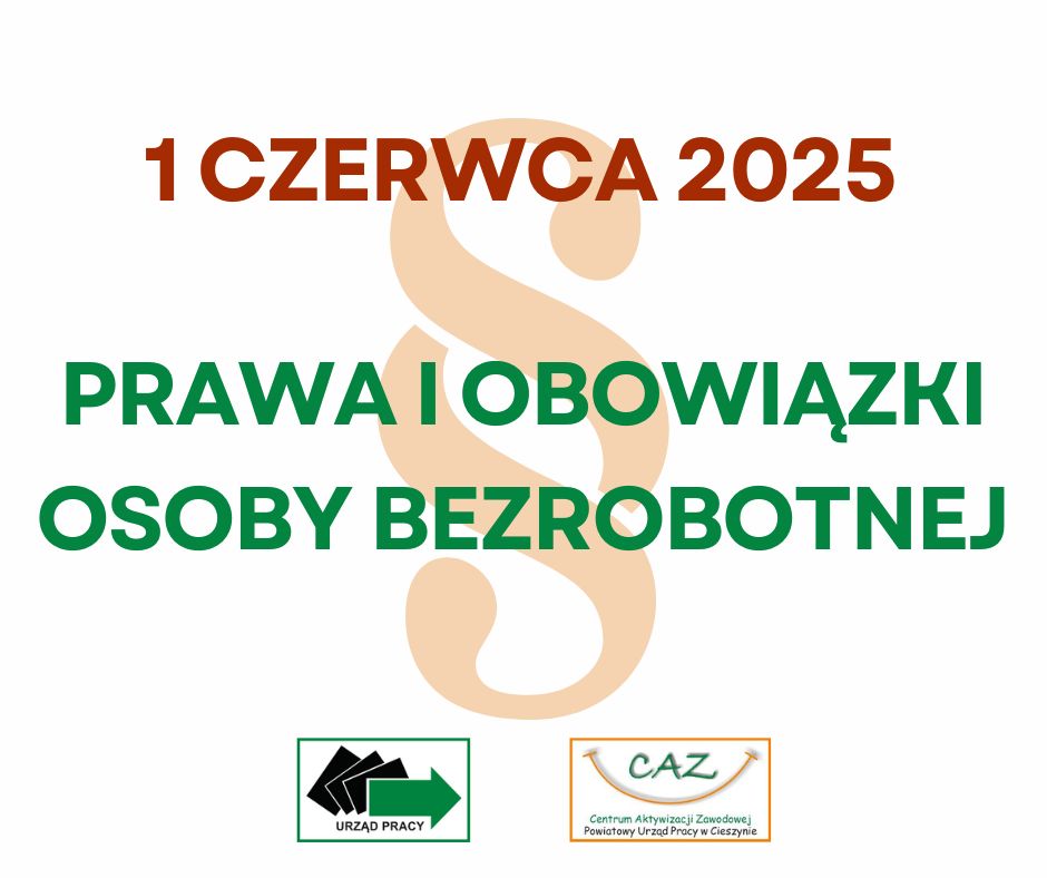 Zdjęcie artykułu Nowa informacja o warunkach zachowania statusu osoby bezrobotnej a także przysługujących prawach i  obowiązkach oraz formach pomocy wynikających z ustawy o rynku pracy i służbach zatrudnienia